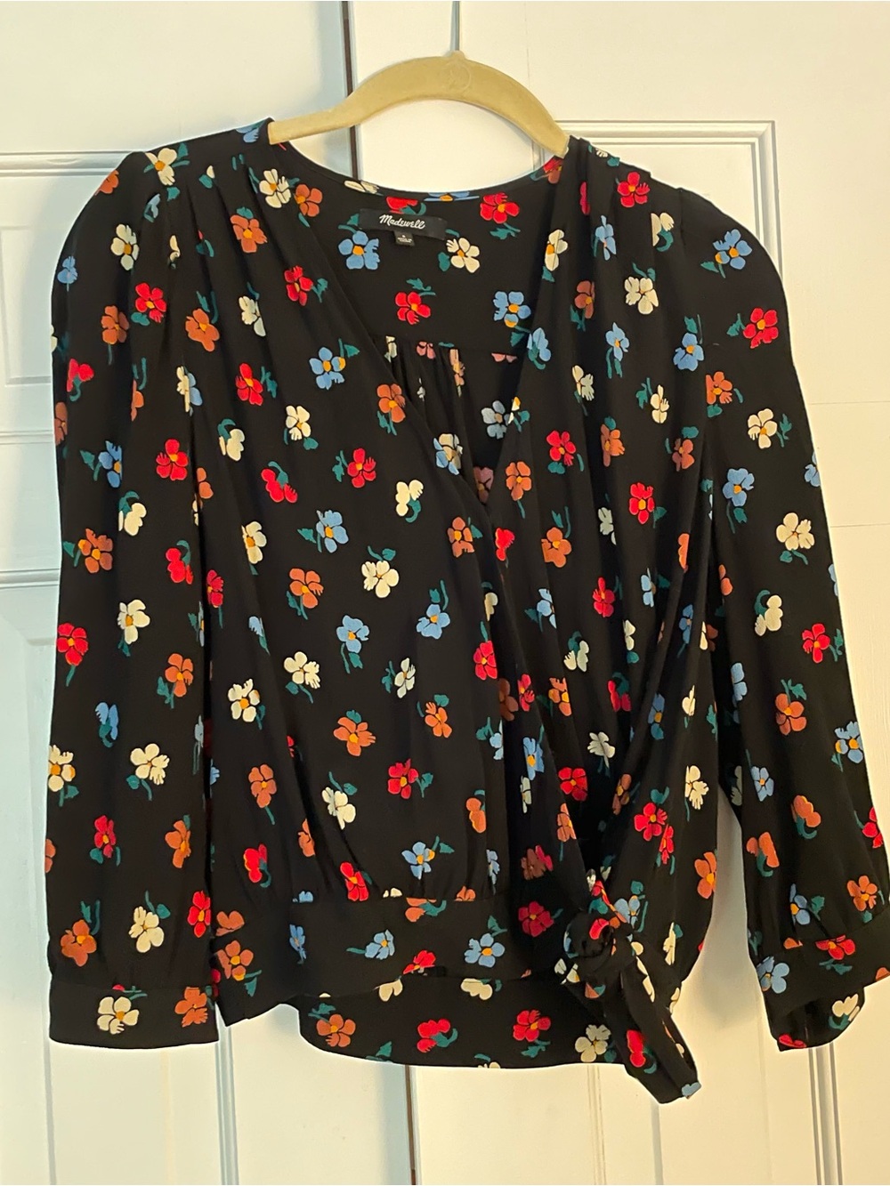 Madewell Black Floral Long-Sleeve Blouse - Picture 4 of 5
